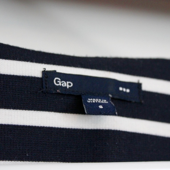 GAP 3/4 Sleeve Navy Striped Swing Dress Small - Picture 3 of 3